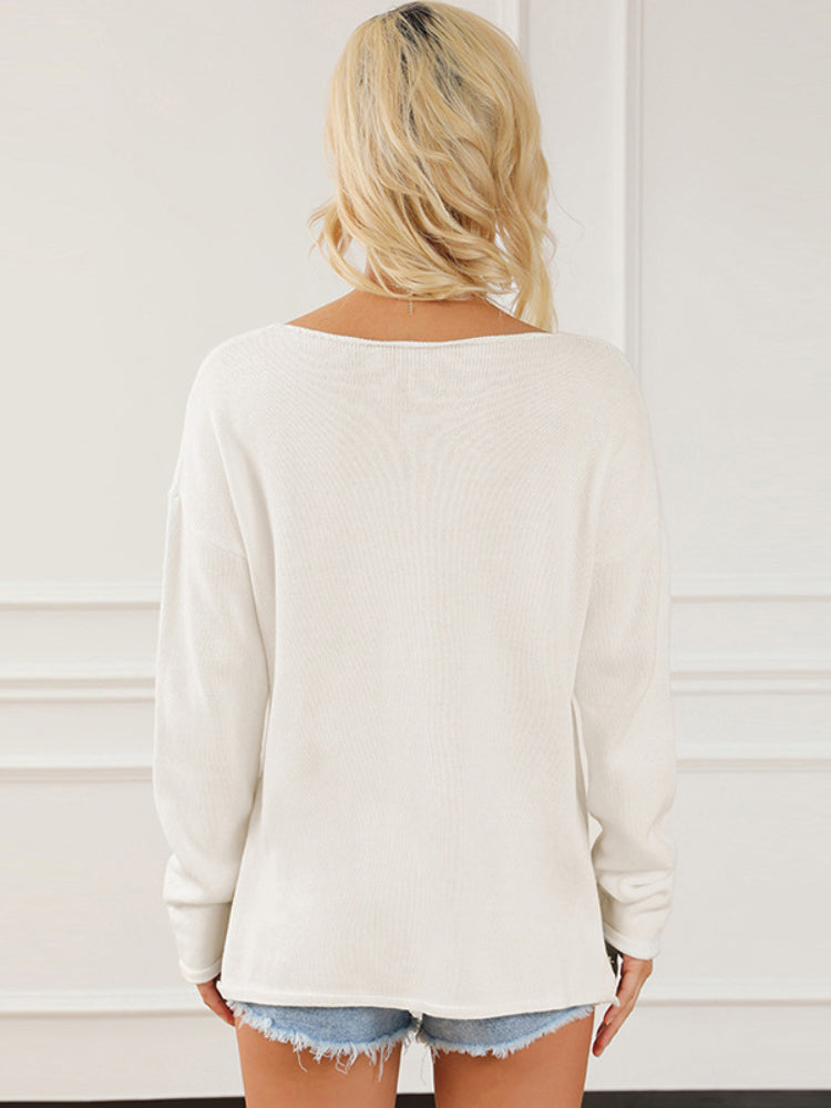 Women's Crewneck Champagne Please Slit Sweater