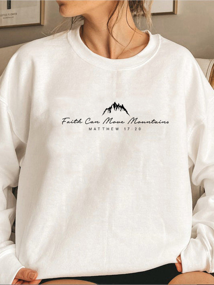 Women's Inspirational Faith Can Move Mountains Sweatshirt