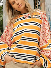 Ugly Pretty Flower Stripes Crewneck Sweatshirt