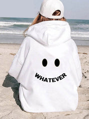 Casual Ladies Whatever Smiley Face Hoodies