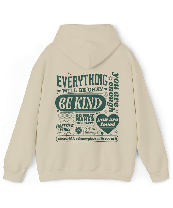 Aesthetic Everything Will Be Okay Positive Mental Health Hoodie