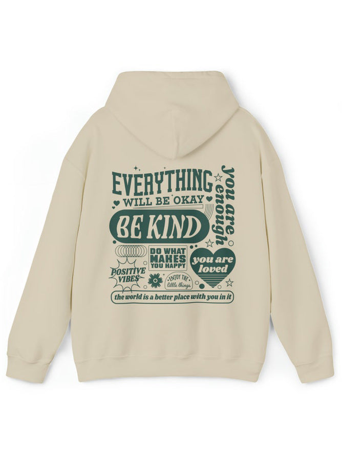 Aesthetic Everything Will Be Okay Positive Mental Health Hoodie