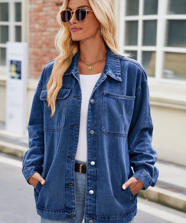 Women's Vintage Button Up Denim Jacket