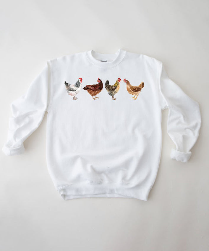 Women's Crazy Chicken Crewneck Sweatshirt