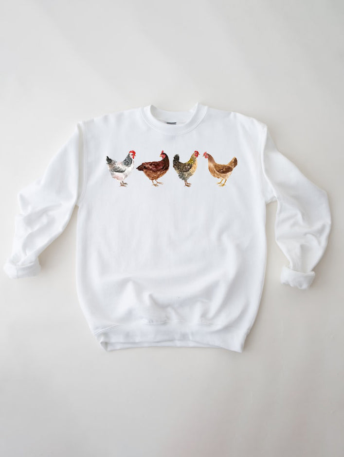 Women's Crazy Chicken Crewneck Sweatshirt