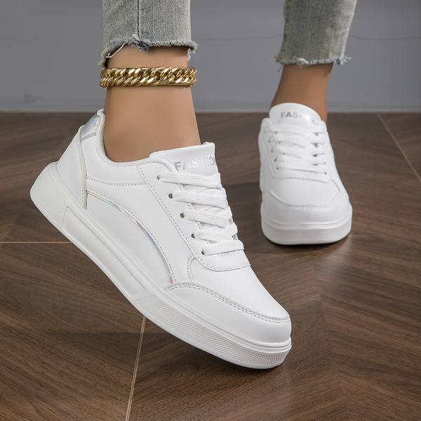 Gold Trim Lace-Up Sneakers