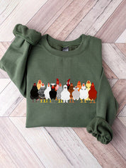 Women's Chicken Love Funny Farmer Crewneck Sweatshirt