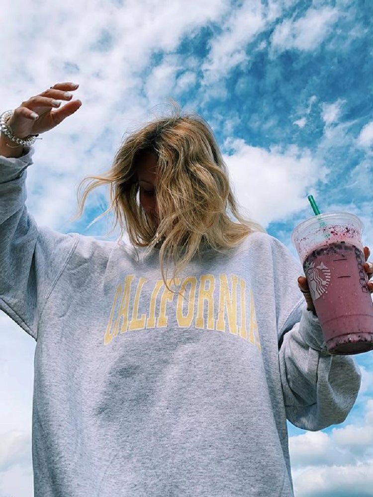 Ladies California Printed Long Sleeve Sweatshirt