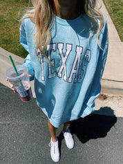 Womens Texas Crewneck Blue Sweatshirts