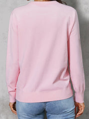 Women's Casual Merry Everything Pink Knit Sweater