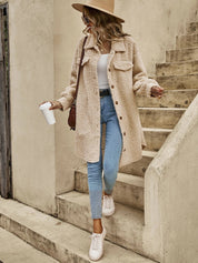 Women's Thicken Drop Shoulder Shaggy Cardigan Coat