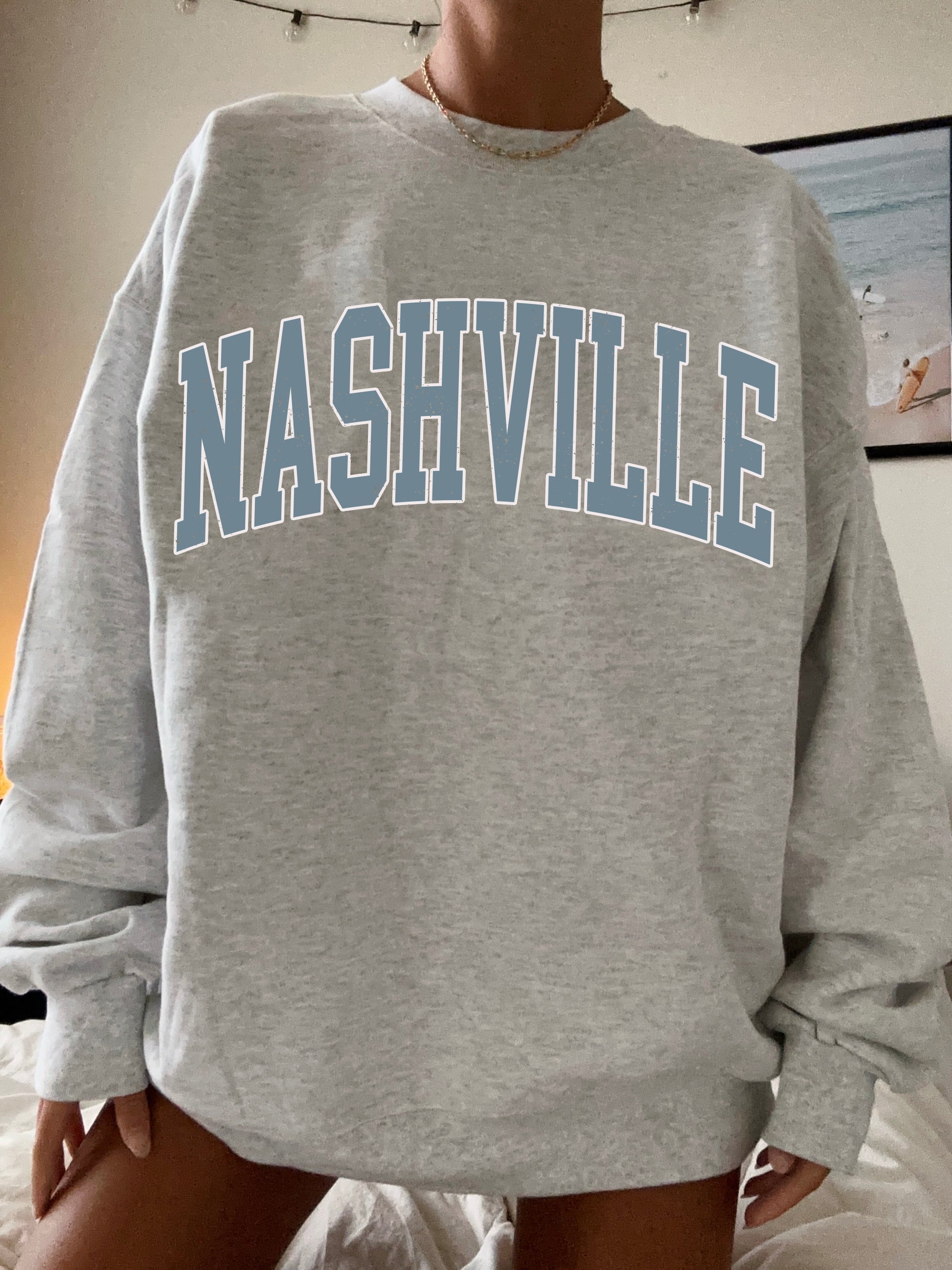 Oversized Nashville Crew Neck Sweatshirt