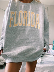 Ladies Florida Printed Oversized Crewneck Sweatshirt