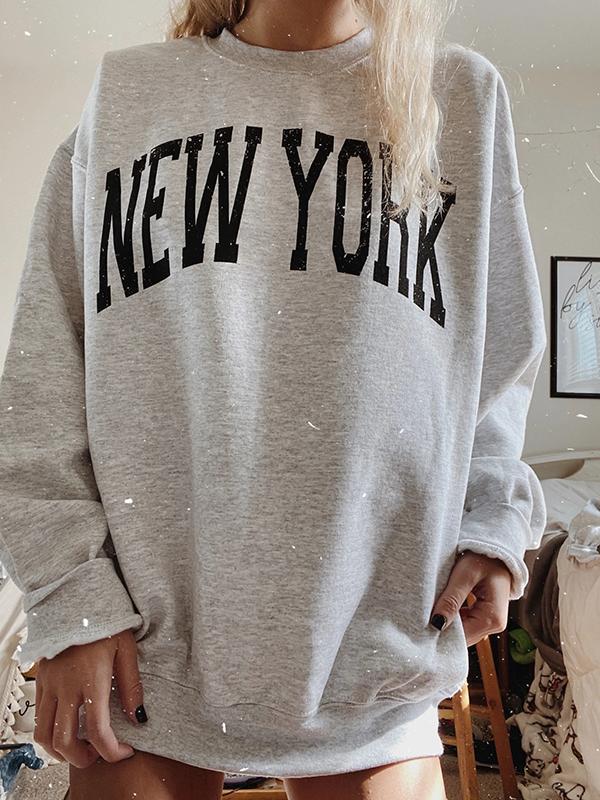 Womens New York Crewneck Beach Sweatshirts