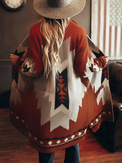 Women's Vintage Aztec Pattern Winter Cardigan Sweater
