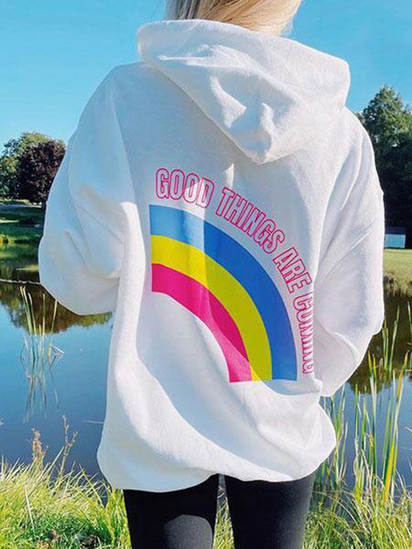 Good Things Are Coming Printed Hoodie
