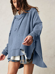 Women's Oversized Long Sleeve Hooded Sweatshirt