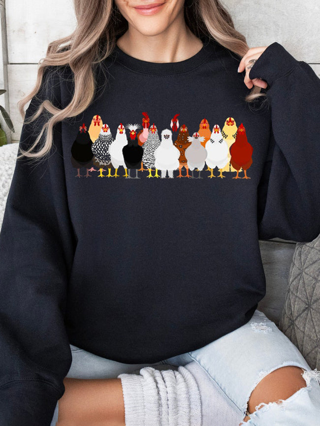Women's Chicken Love Funny Farmer Crewneck Sweatshirt