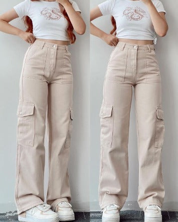 AYLA | Women's cargo jeans with pockets