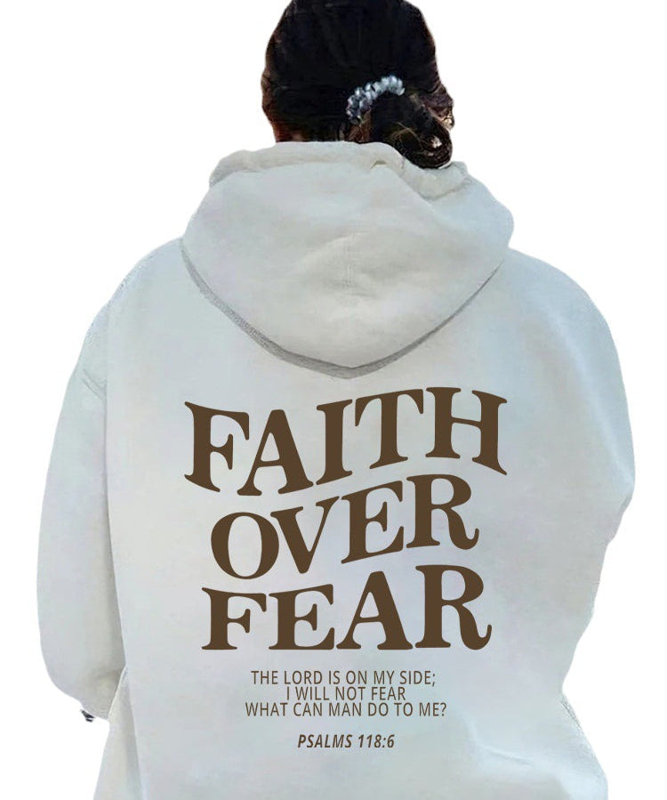 Women's Inspirational Faith Over Fear The Lord In On My Side Hoodie