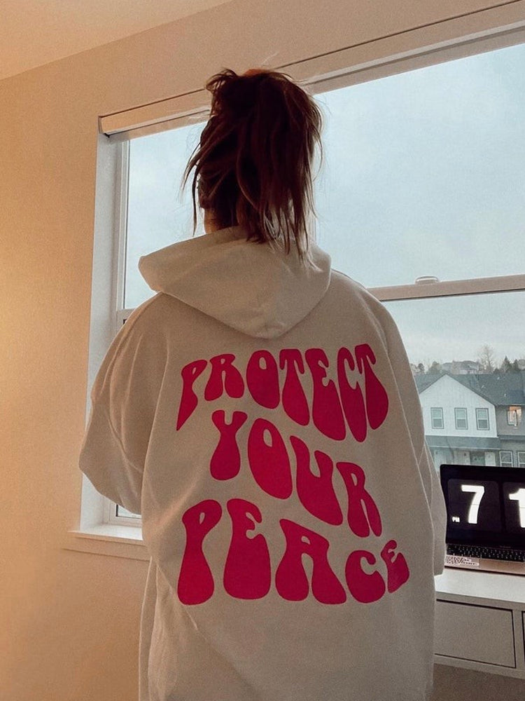 Ladies Protect Your Peace Printed Hoodies