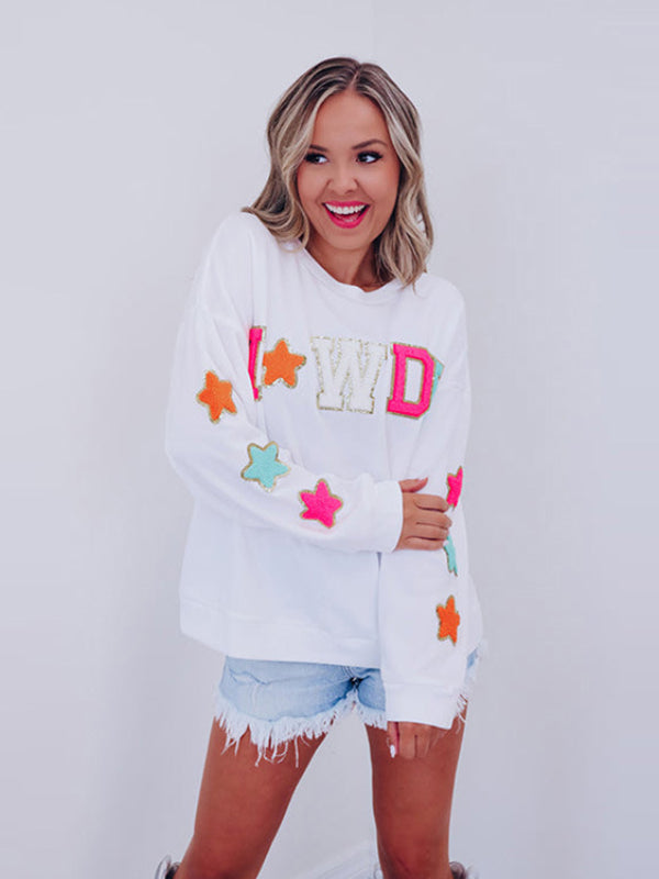 Sparkling Glitter Howdy Patch Sweatshirt