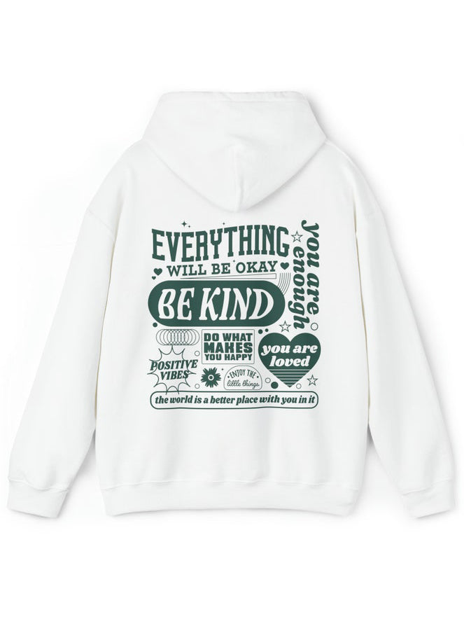 Aesthetic Everything Will Be Okay Positive Mental Health Hoodie