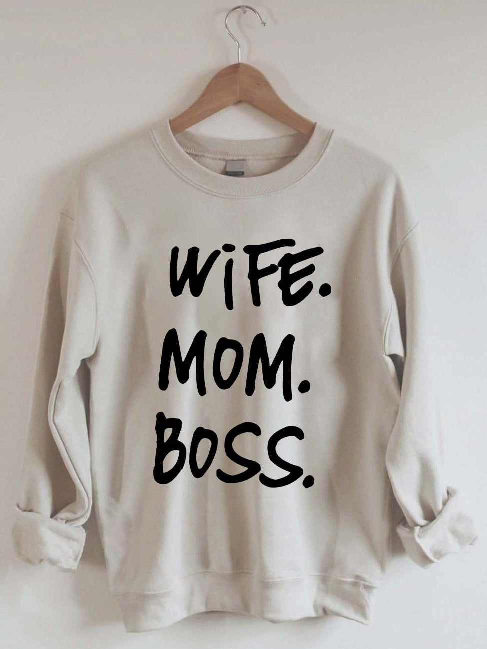 Wife Mom Boss Printed Sweatshirt