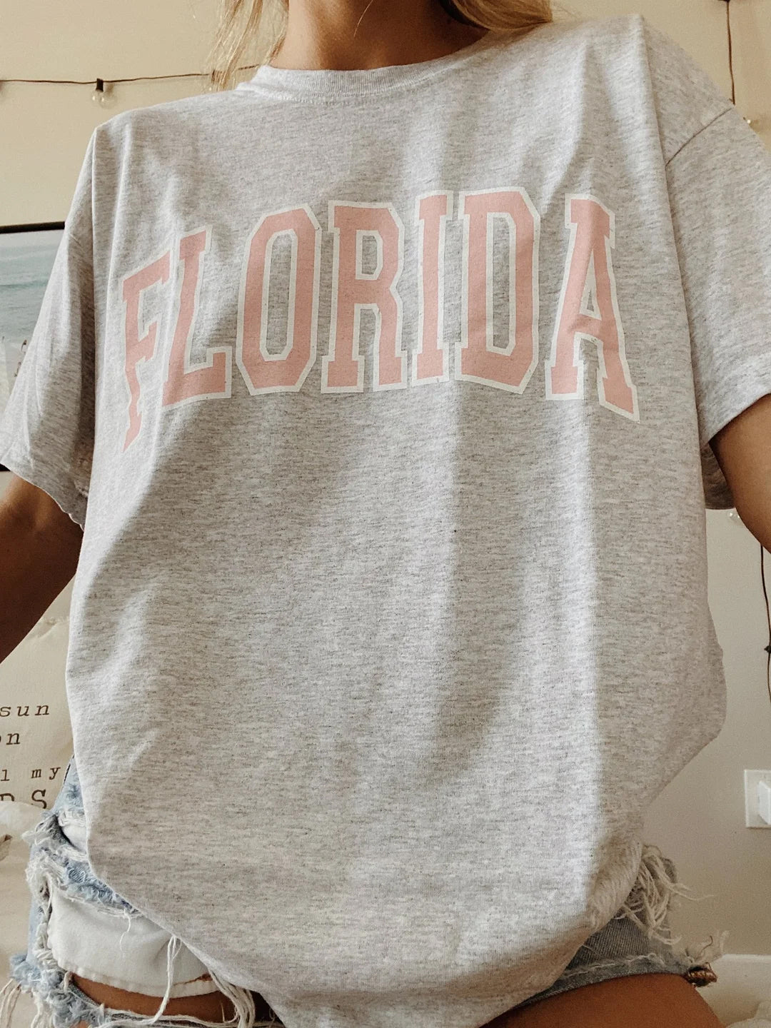 Ladies Florida Printed Oversized T-Shirt
