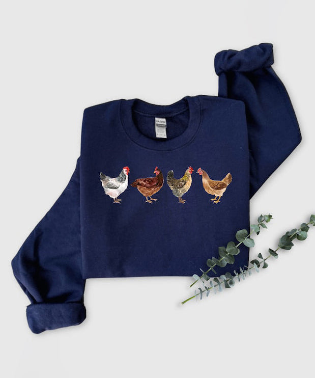 Women's Crazy Chicken Crewneck Sweatshirt