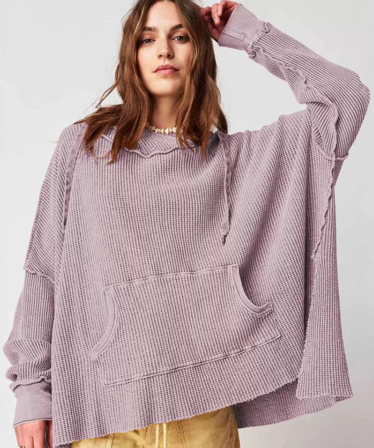 Women's Oversized Long Sleeve Hooded Sweatshirt