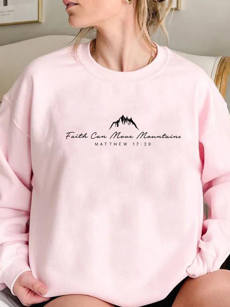 Women's Inspirational Faith Can Move Mountains Sweatshirt