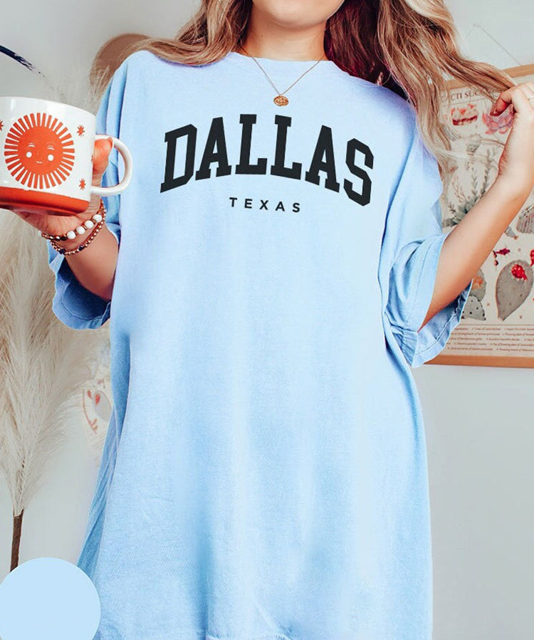 Ladies Dallas Texas O Neck Shirts