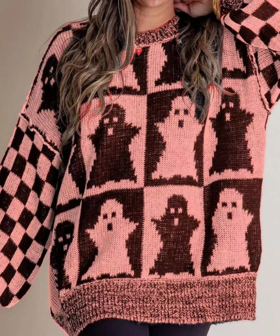Women's Oversized Ghost Knitted Sweater