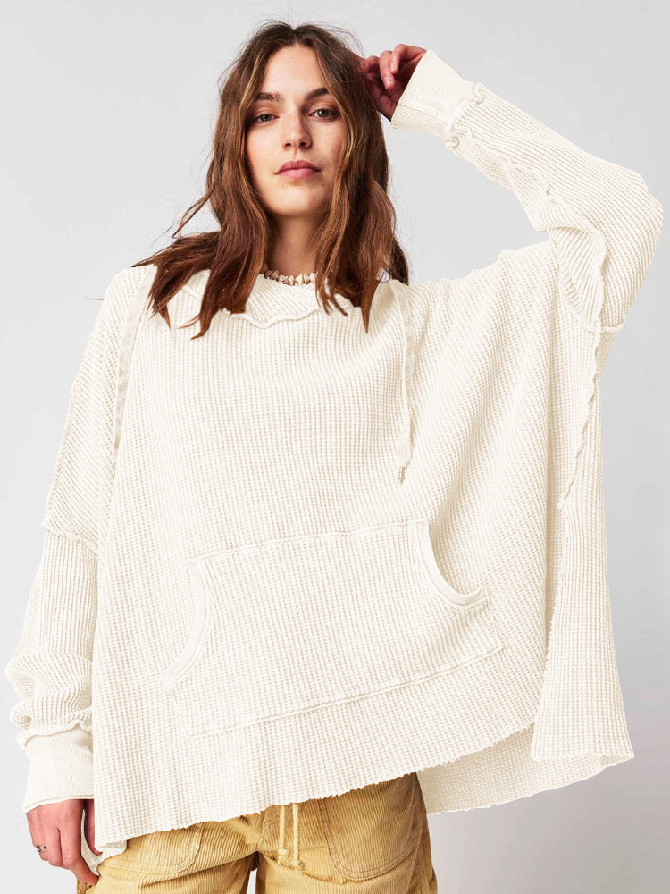 Women's Oversized Long Sleeve Hooded Sweatshirt