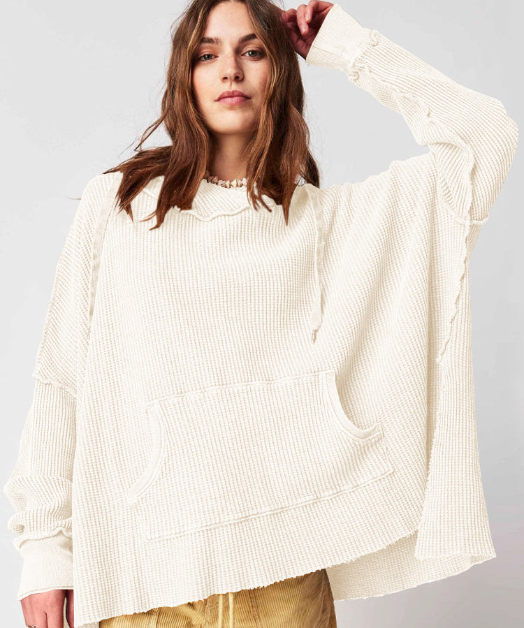 Women's Oversized Long Sleeve Hooded Sweatshirt