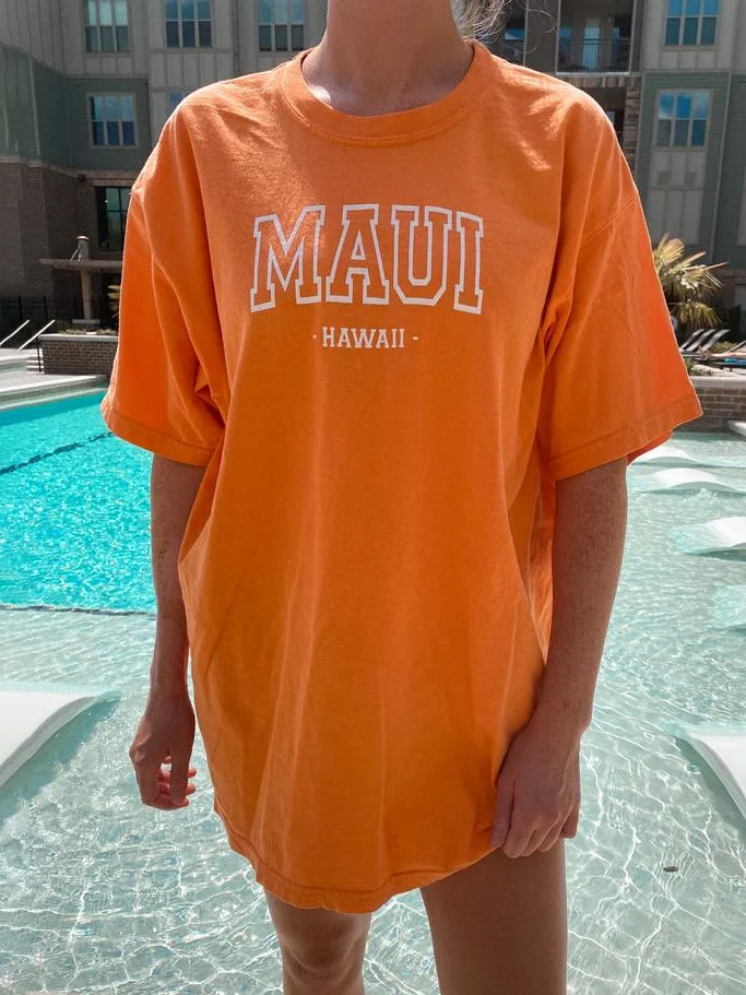 Preppy Maui Hawaii Round Neck T-Shirt