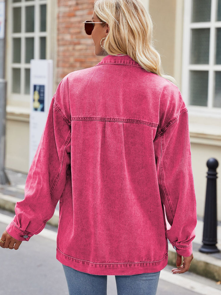 Women's Vintage Button Up Denim Jacket