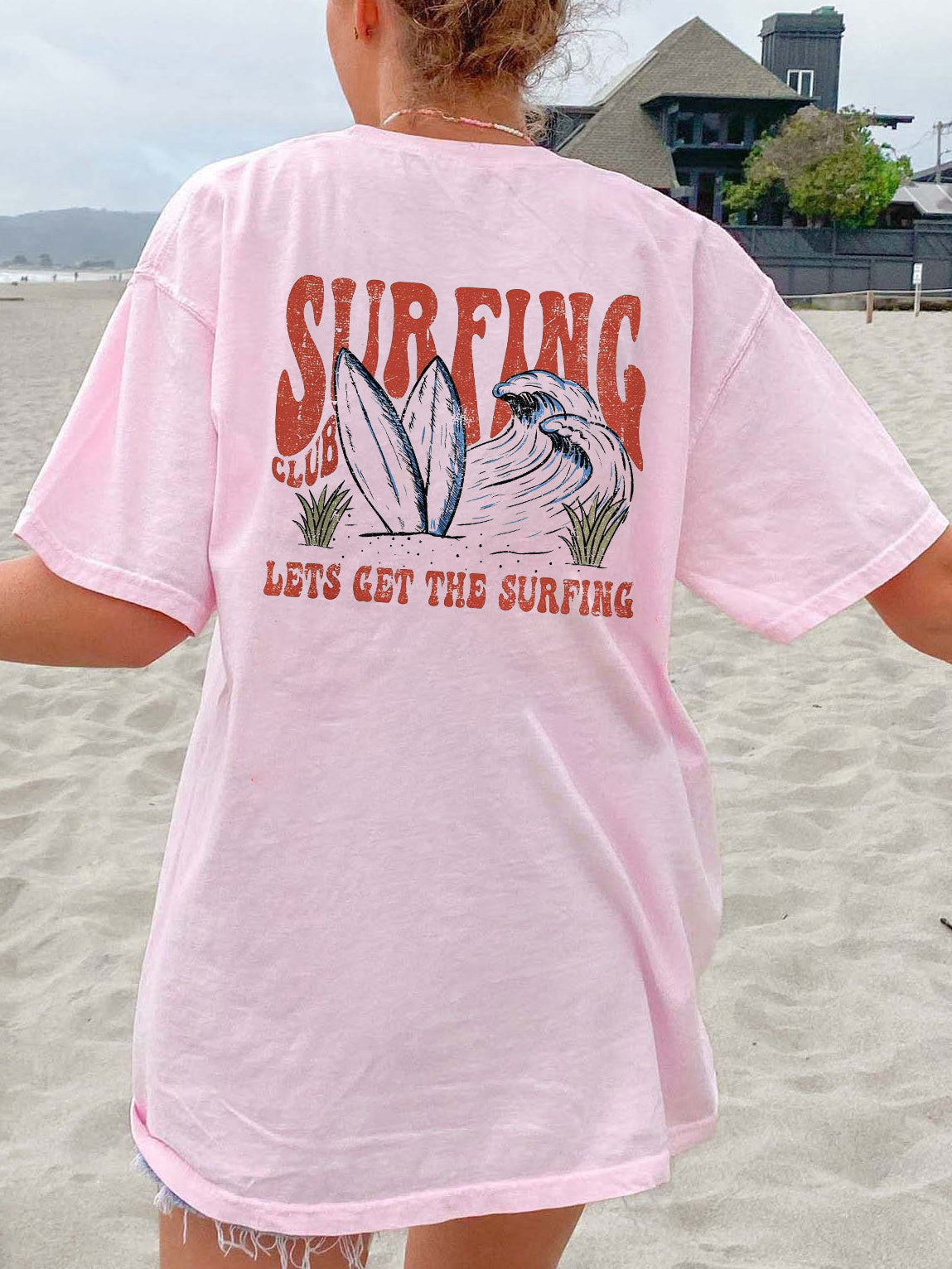 Womens Surfing Lets Get The Surfing Beach Shirt