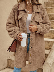 Women's Thicken Drop Shoulder Shaggy Cardigan Coat