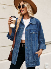 Women's Classic Slim Fit Lapel Denim Coat