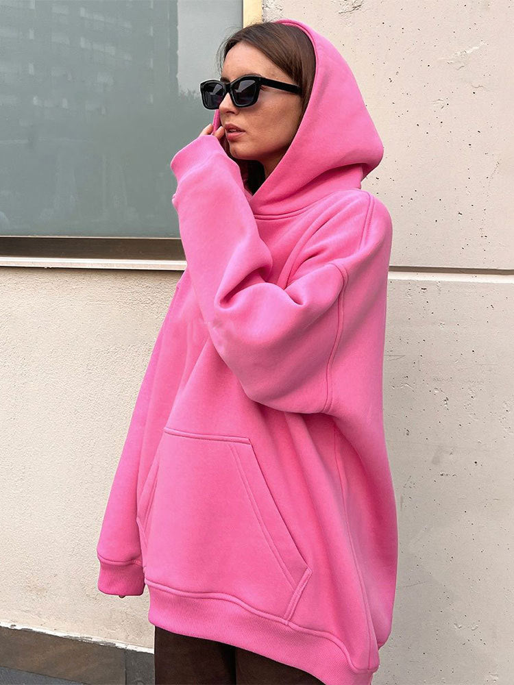 Premium Fleece Pure Color Heavyweight Biggy Hoodie