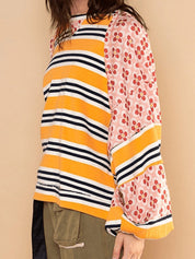 Ugly Pretty Flower Stripes Crewneck Sweatshirt