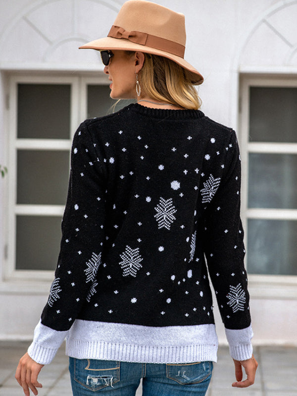 Women's Funny Reindeer Knit Ugly Christmas Sweater