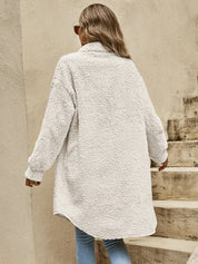 Women's Thicken Drop Shoulder Shaggy Cardigan Coat