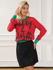 Women's Merry & Bright Green Fringe Knitted Sweater