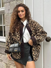 Women's Retro Leopard Faux Shearling Coat