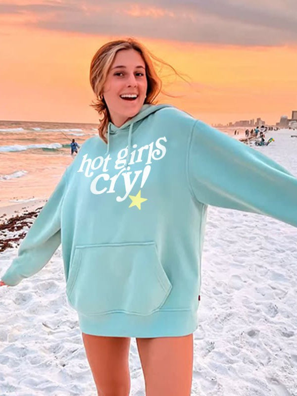 Women's Hot Girls Cry Oversized Hoodie