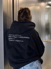 Hey Person Behind Me Keep Smiling Hoodie