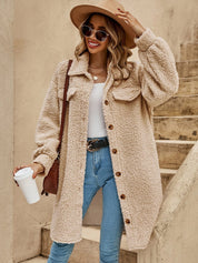 Women's Thicken Drop Shoulder Shaggy Cardigan Coat